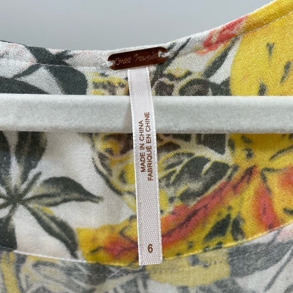 [6] Free People Part Time Lover In Lily Floral Print Tie Front Mini Dress - Picture 10 of 15